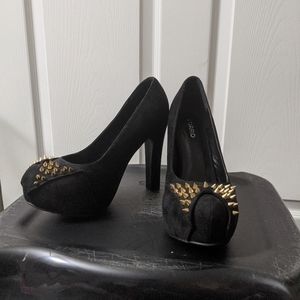 Torrid heels, black, velvet, studded, size 9